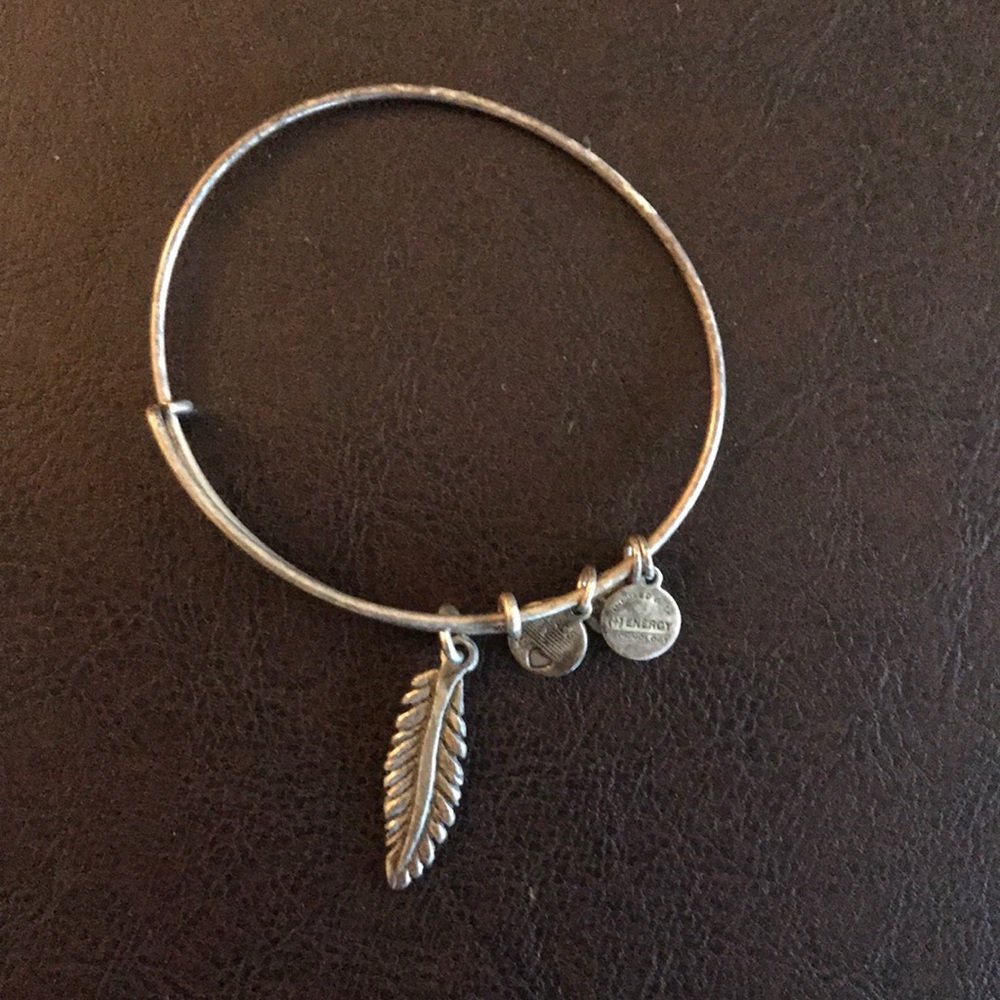 Alex and Ani feather charm bangle bracelet